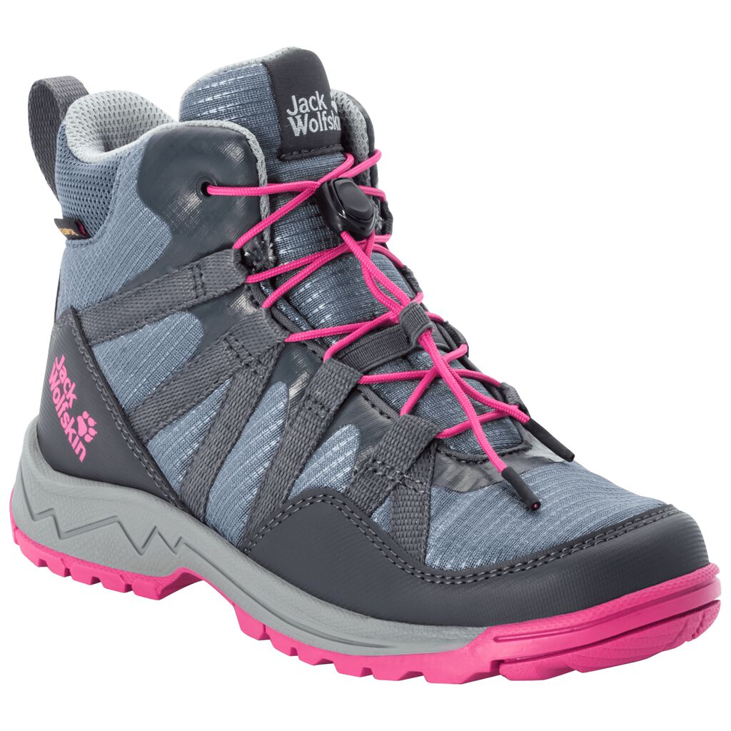 Jack Wolfskin THUNDERBOLT TEXAPORE MID Chaussures Enfant Gris/Rose - MDKCFIB-76